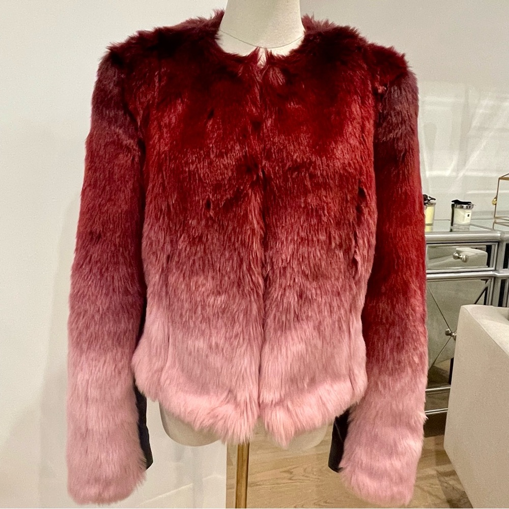 New York & Company Pink & Burgundy cropped coat